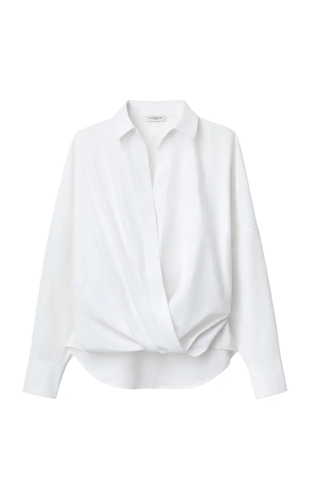 Organic Cotton Poplin Popover Wrap Shirt