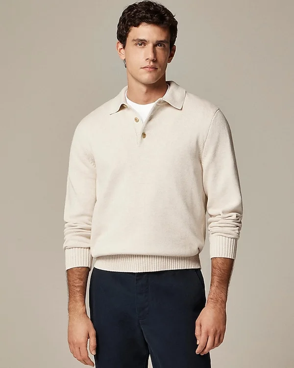 Heritage Cotton Sweater-polo For Men