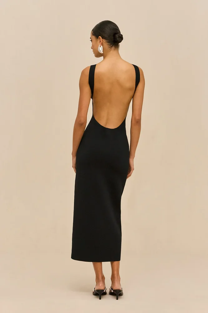AVA KNIT DRESS - BLACK