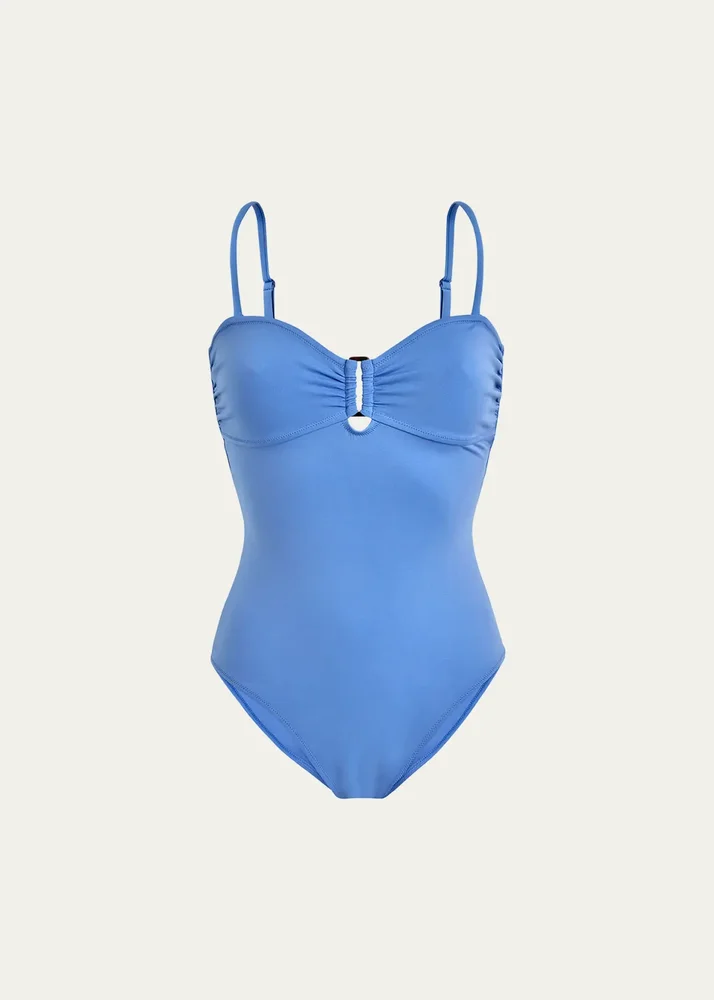 Solid Sculpt Bandeau One-Piece Swimsuit