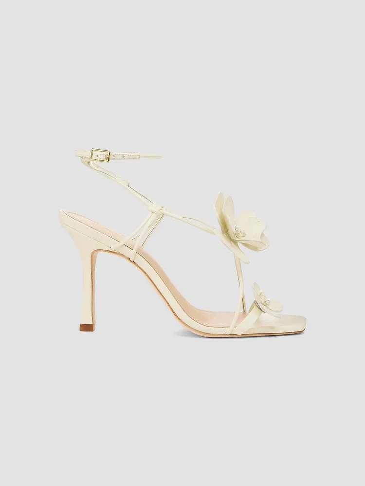 90MM Flower-Accent Leather Sandals