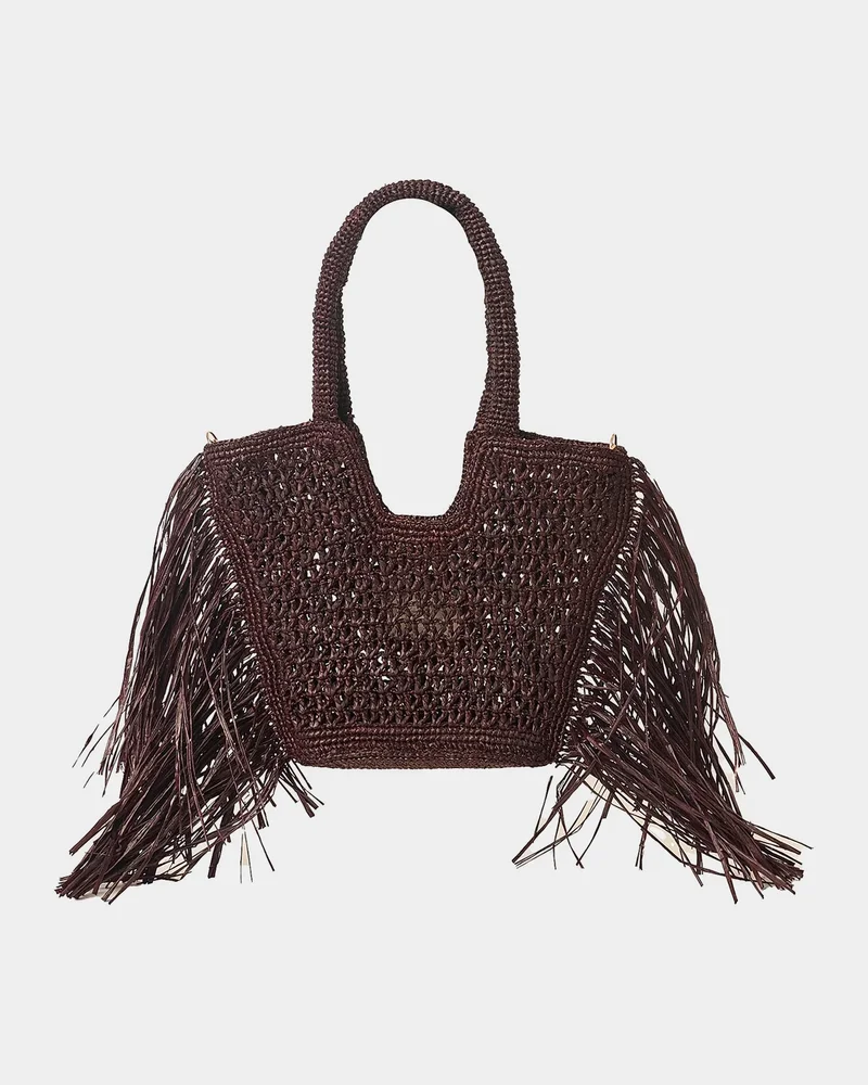 Hunter Mini Fringed Raffia Tote Bag