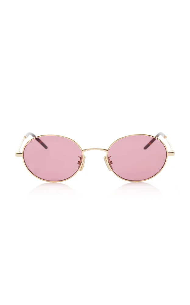 City Round-Frame Metal Sunglasses