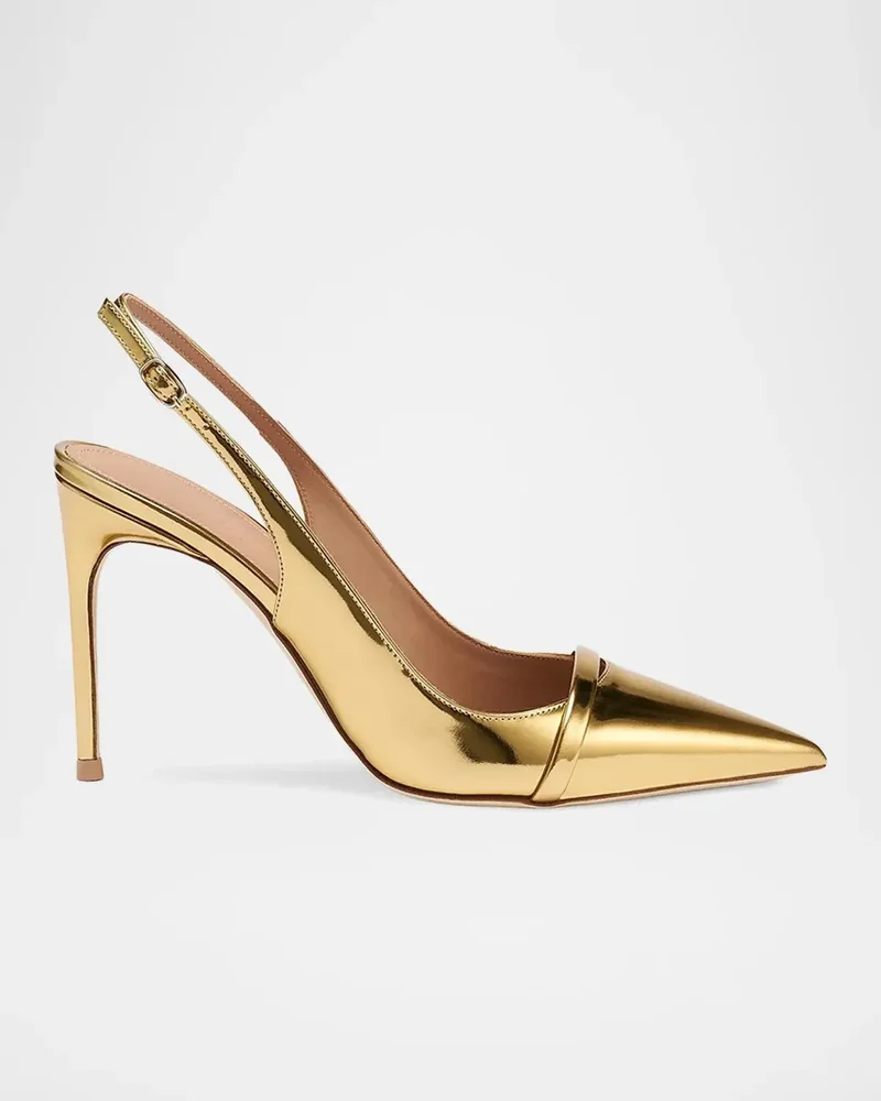 Schiffer 90MM Patent Leather Slingback Pumps