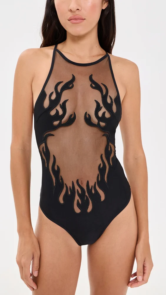 Smokin Mirrors Thong Bodysuit
