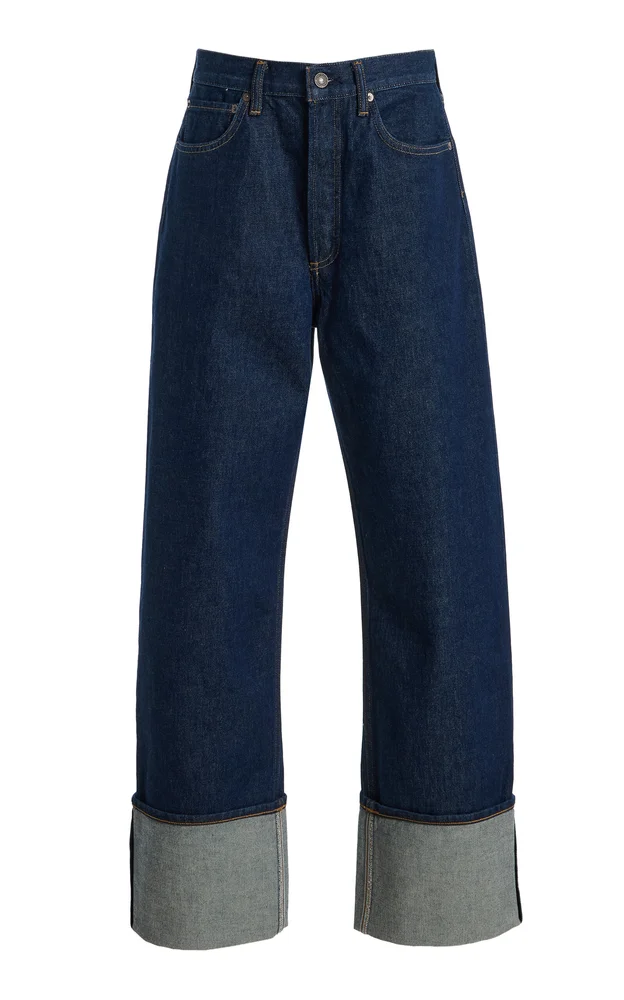 Big Cuff Rigid High-Rise Straight-Leg Jeans