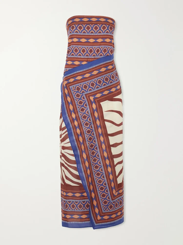 Paraiso Agreste Printed Cotton-Voile Maxi Dress