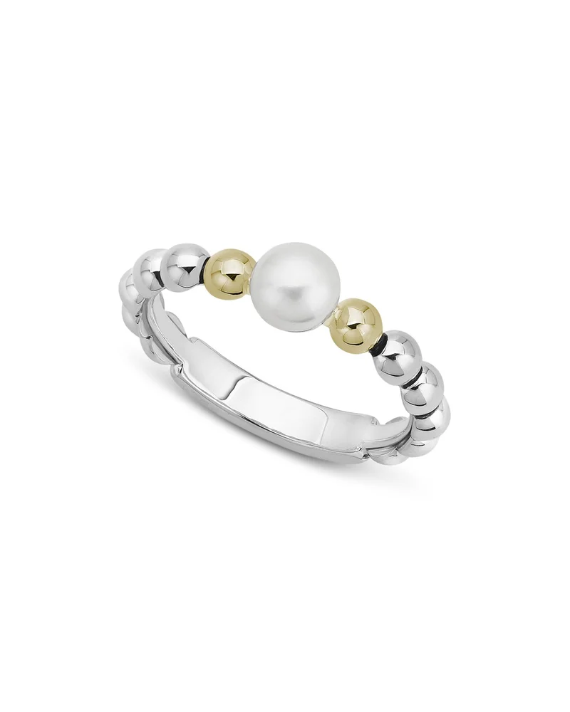 Sterling Silver & 18K Yellow Gold Luna Cultured Freshwater Pearl Ring