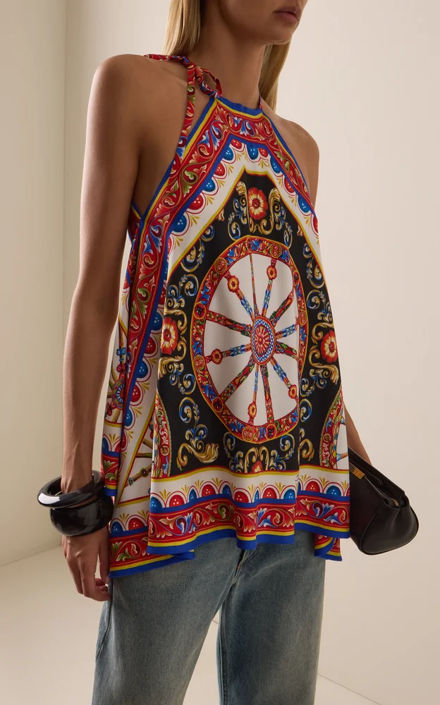 Printed Silk Top