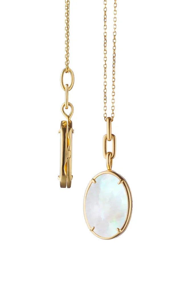 Mother-of-Pearl Locket Necklace