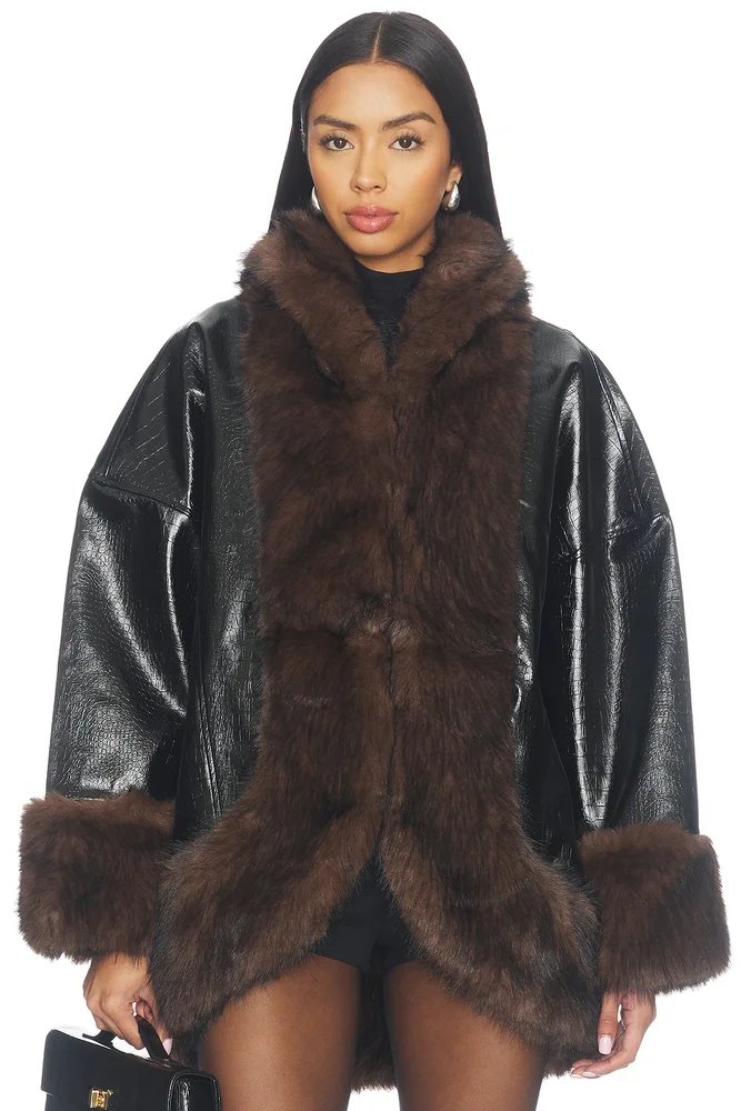 Carrie Faux Croc Coat