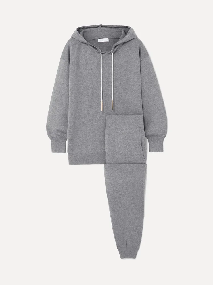 Gia London silk and cashmere-blend hoodie and track pants set