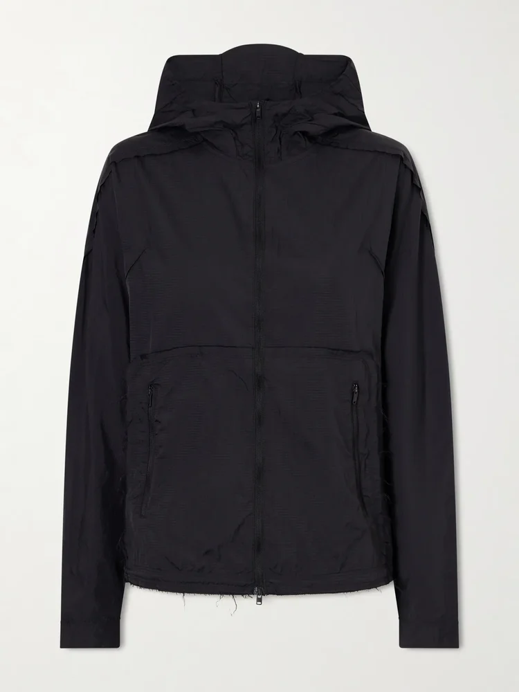 + Y-3 frayed lightweight hooded jacket