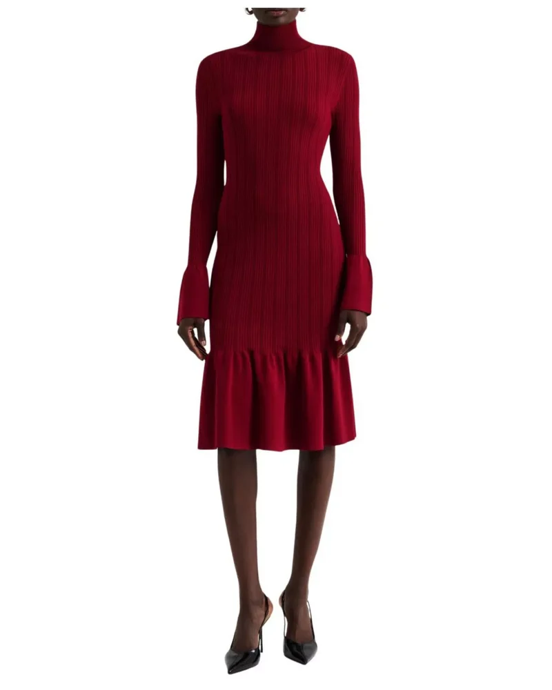 Amalia High Neck Knitted Midi Dress