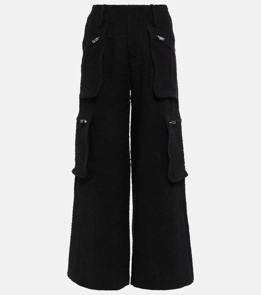 High-rise wide-leg cargo pants