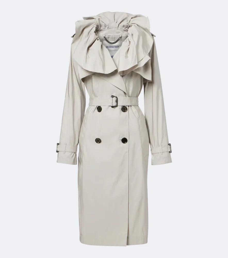 Ruffled trench coat