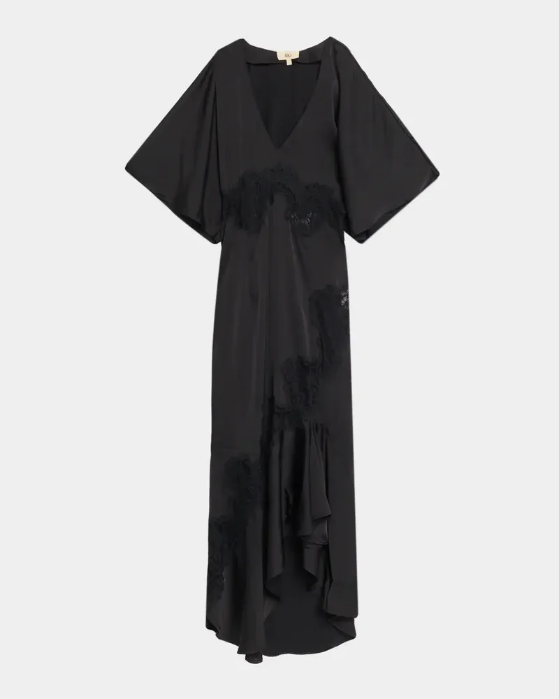 Aralyn Lace Satin High-Low Dress