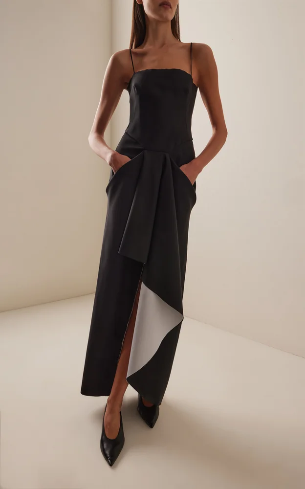 Wool-Mohair Midi Wrap Dress
