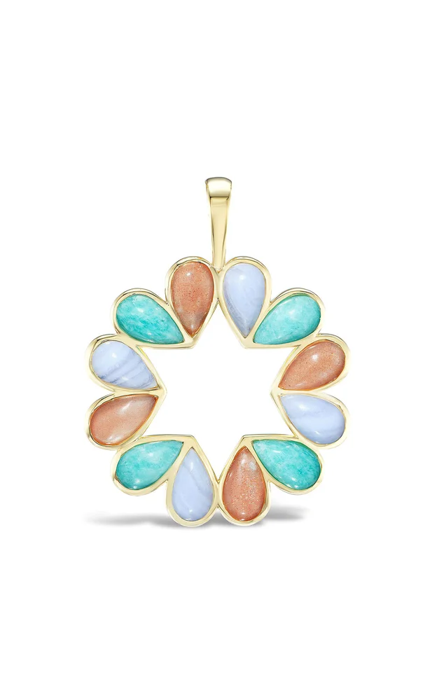 Jumbo Queen B 18K Yellow Gold Multi-Stone Pendant