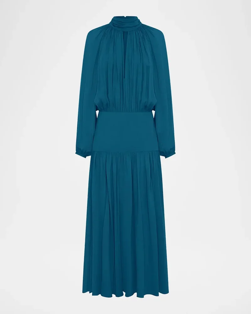 Aneta Gathered Georgette Maxi Dress