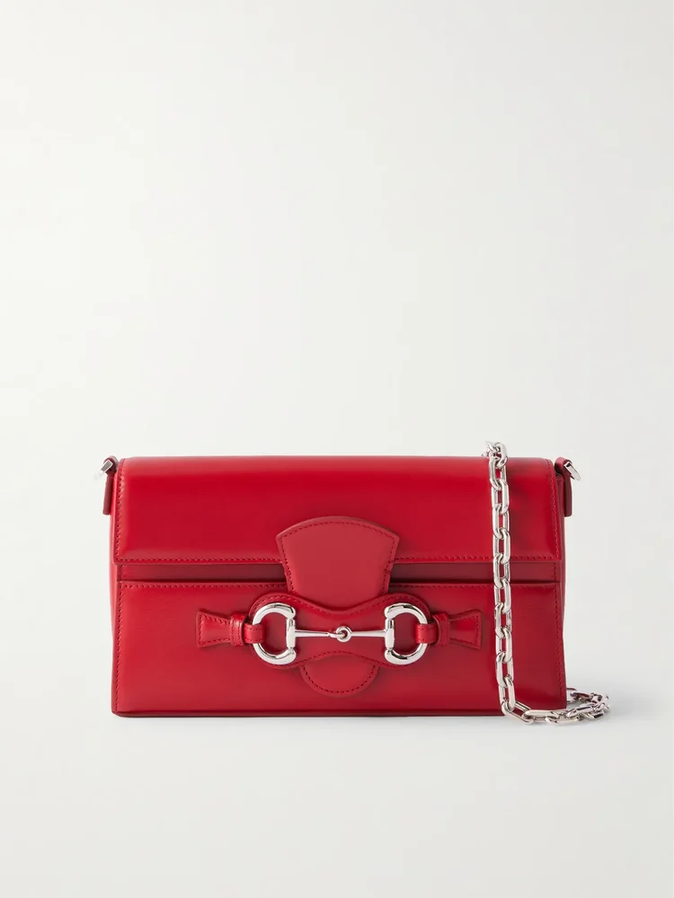 Horsebit Ristretto embellished leather shoulder bag