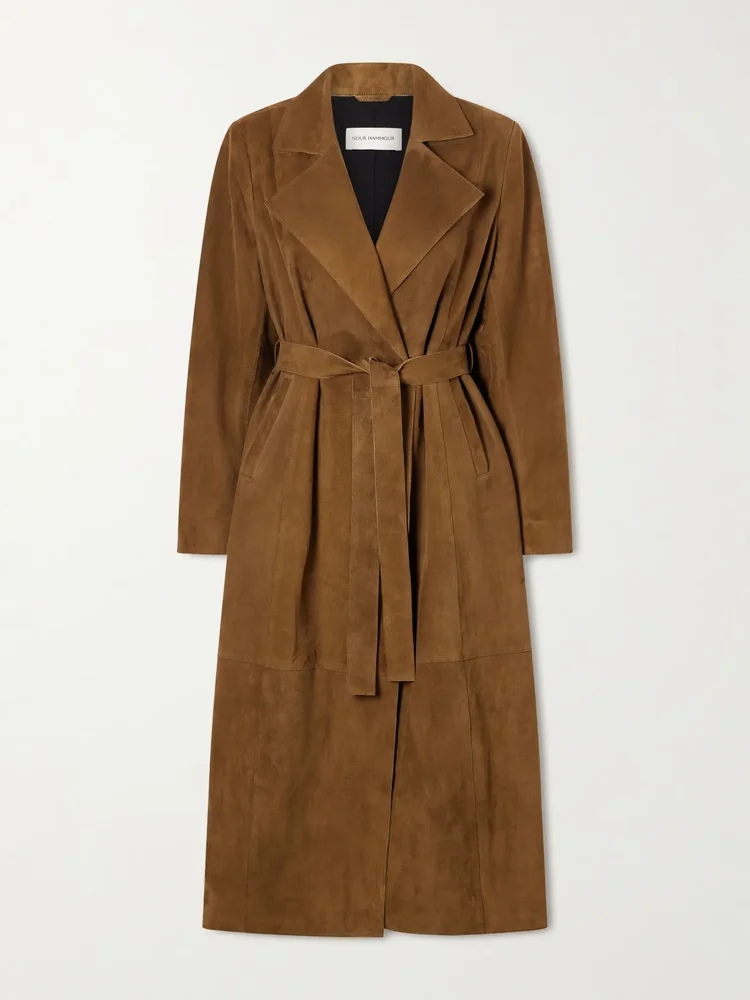 Winona belted suede long coat