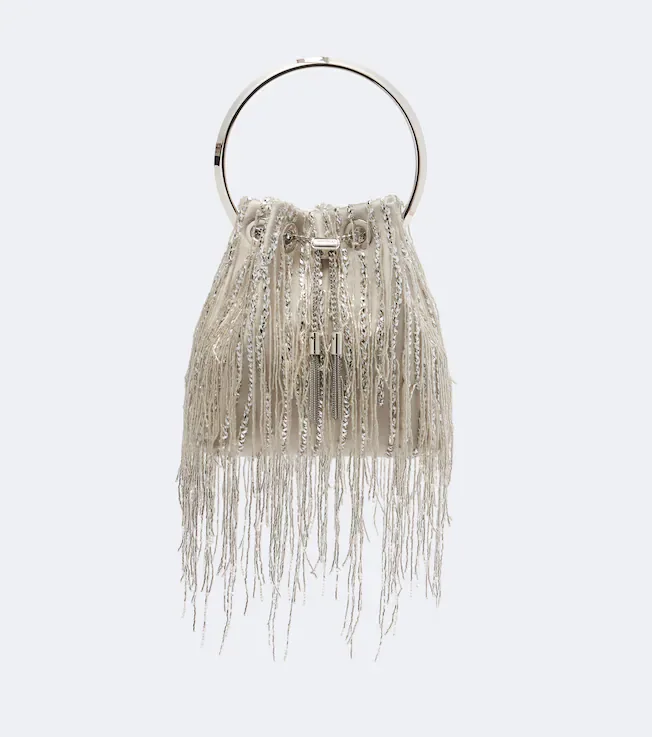 Bon Bon embellished satin bucket bag