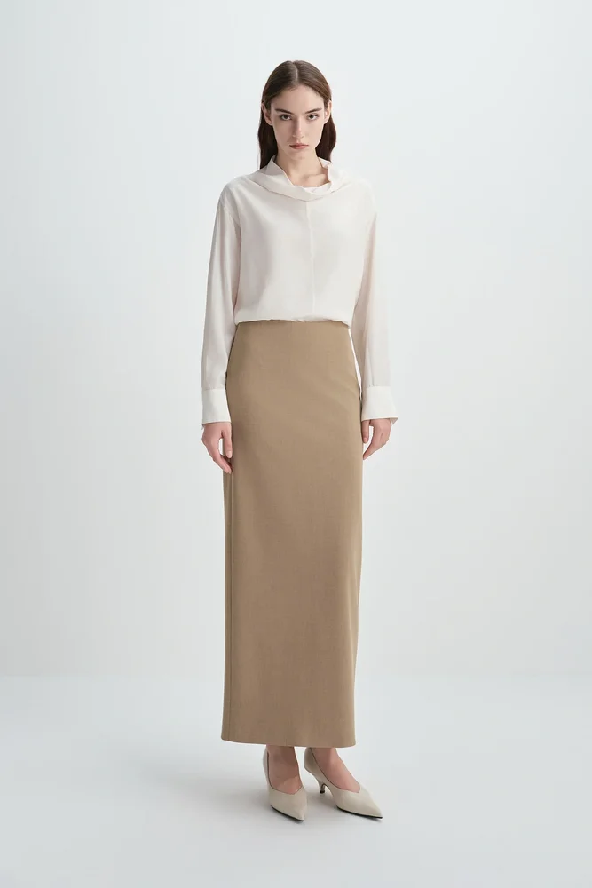 Desy Zip Slit Pencil Skirt