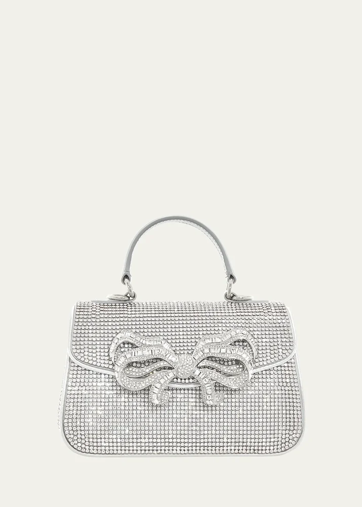 Bow Crystal Top-Handle Bag