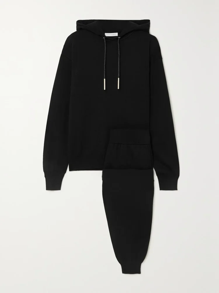 Gia Berlin silk and cashmere-blend hoodie and track pants set