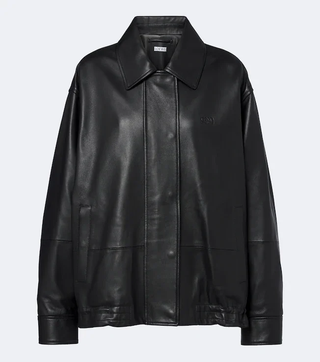 Oversized leather jacket