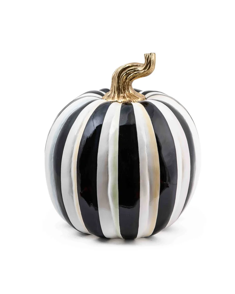Courtly Stripe Glossy Large Pumpkin