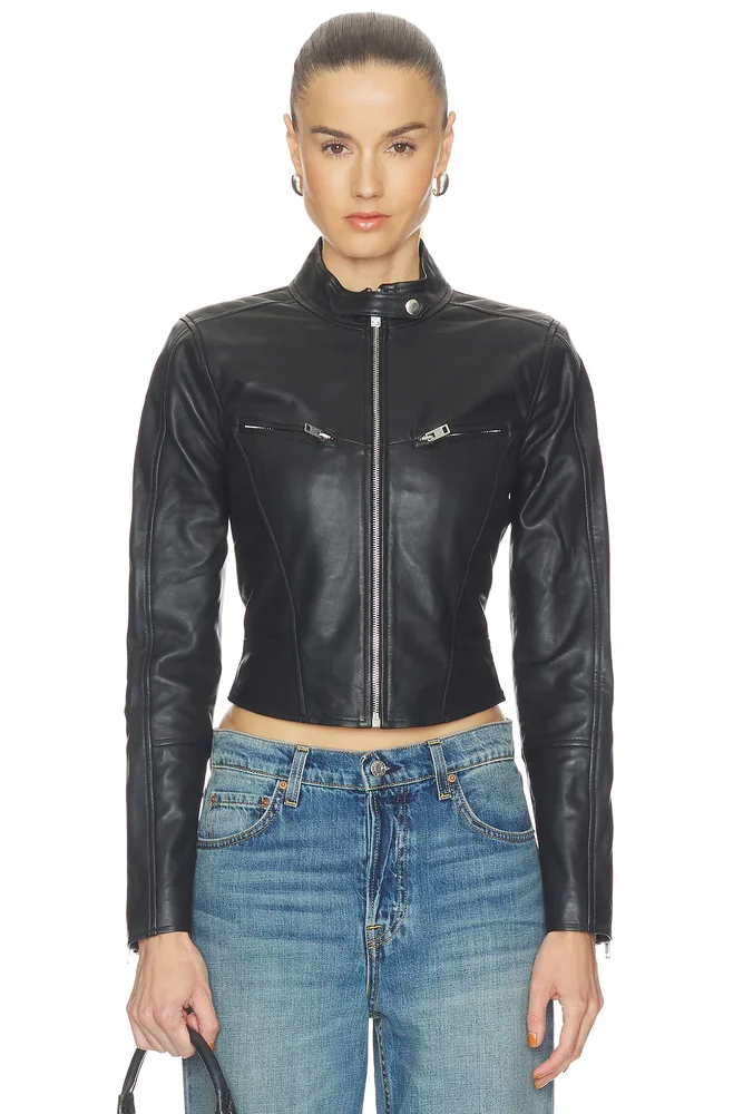 Danica Leather Racer Jacket