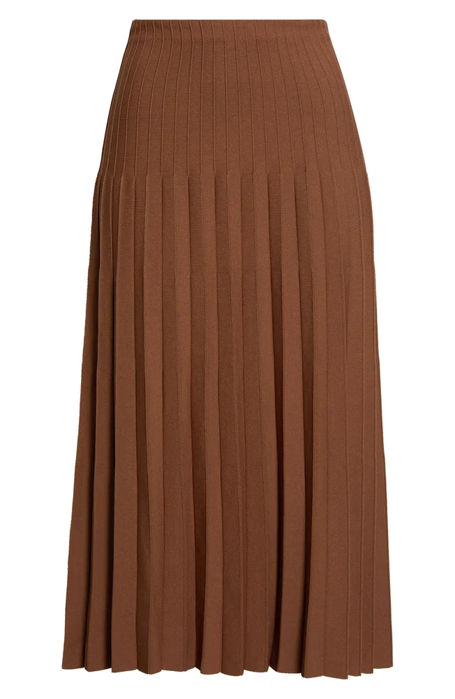 Lena Pleated Knit Maxi Skirt