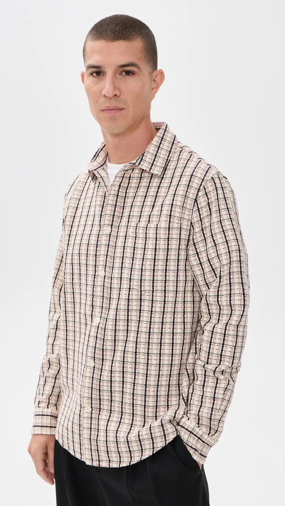 Shelly Dobby Check Button Down Shirt