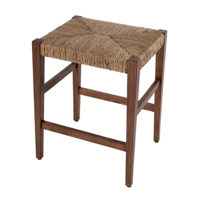 Brunetto 24.5 in. Seat Height Woven Backless Counter Stool