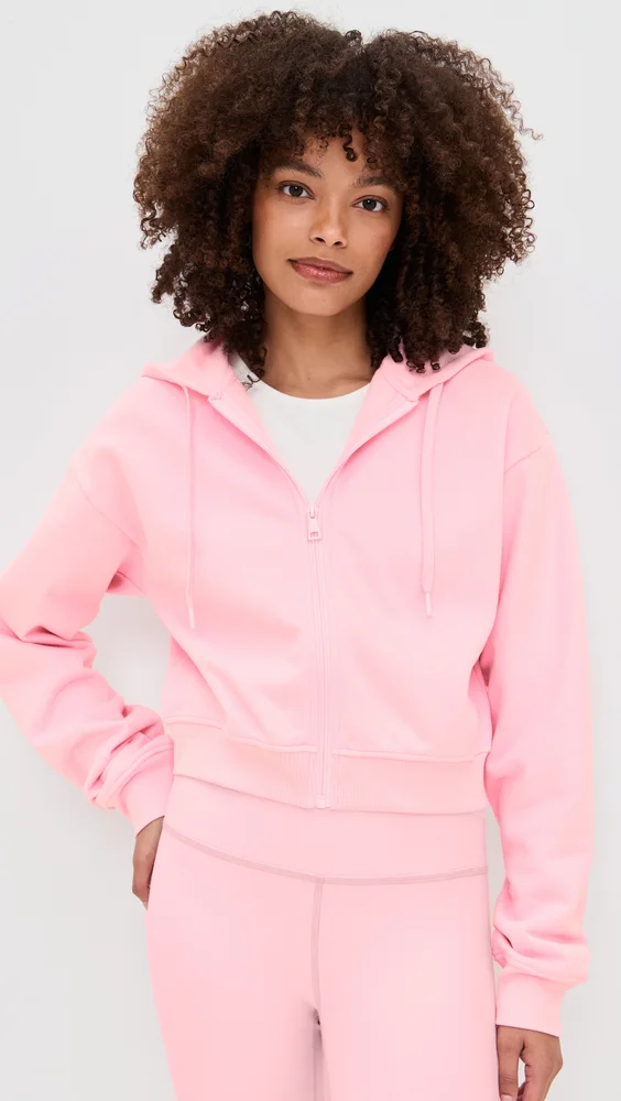 LuxeFleece Fresh Zip Up Hoodie (Frosty Pink)