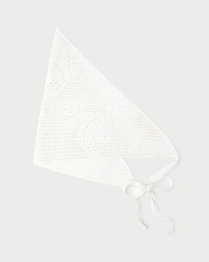 Viv White Crochet Scarf