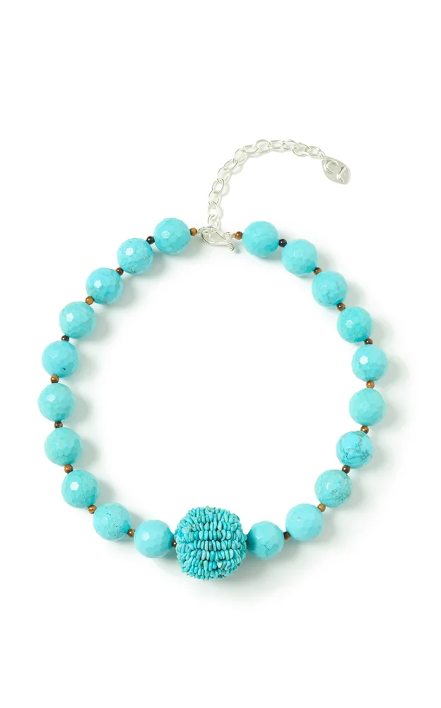 Exclusive Oona Ball Sterling Silver Turquoise And Tiger's Eye Necklace