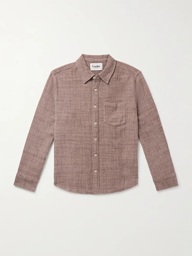 Waffle-Knit Cotton Shirt
