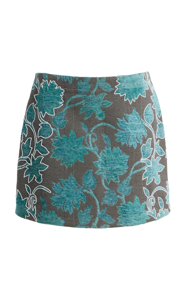 Exclusive Beaded Jacquard Mini Skirt