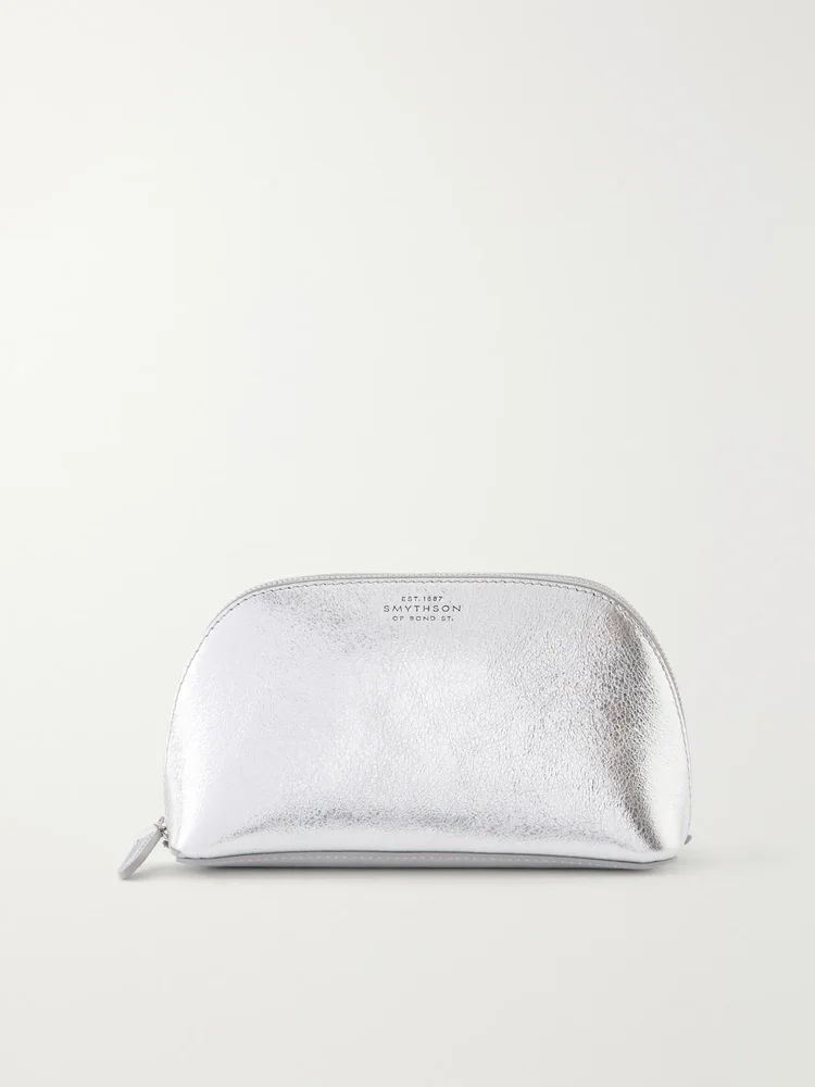 Metallic leather cosmetic case