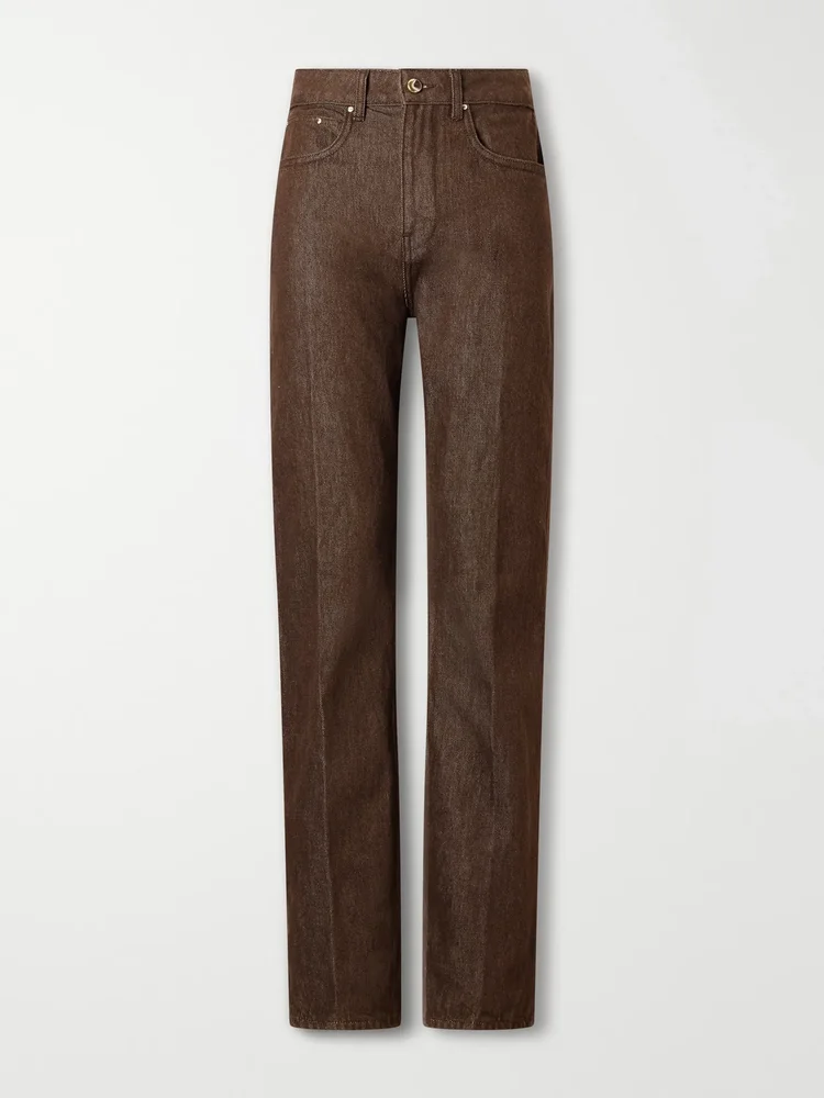 Noon organic high-rise straight-leg jeans