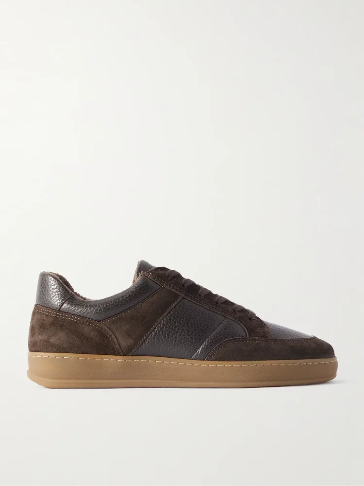 Suede and Full-Grain Leather Sneakers