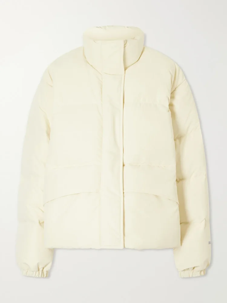 Quilted shell down jacket