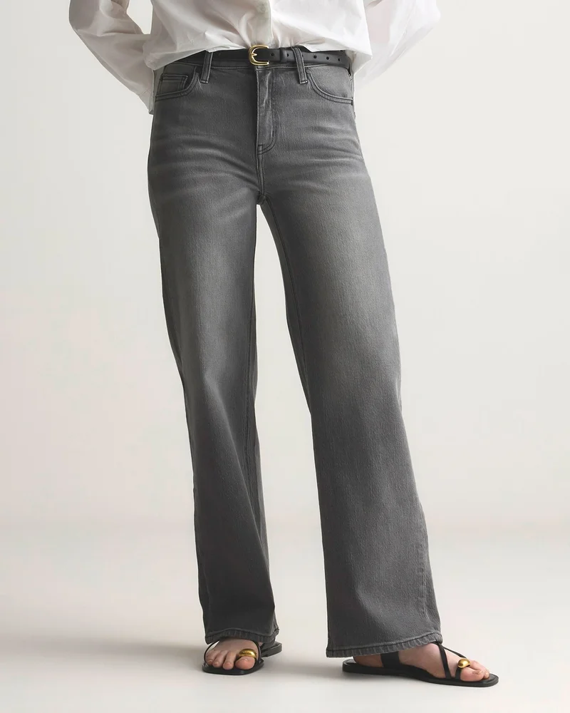 Bella Stretch Relaxed Straight Jeans in Stonewashed Grey