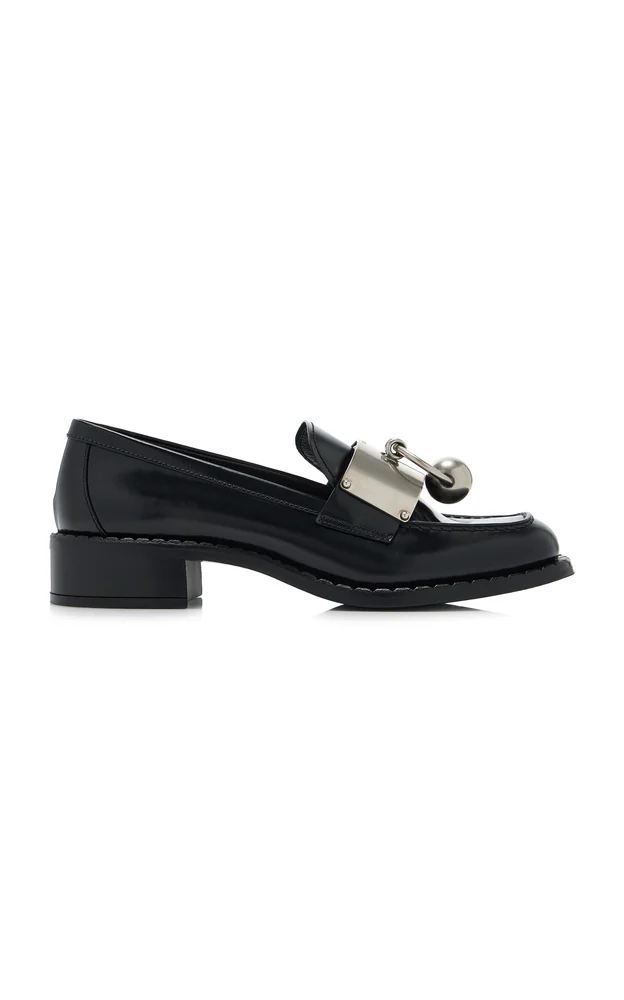 Metal-Detailed Leather Loafers