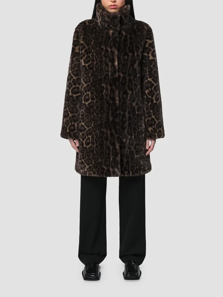 Blair Leopard Faux Fur Coat