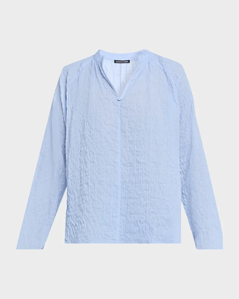 Puckery Raglan-Sleeve Top