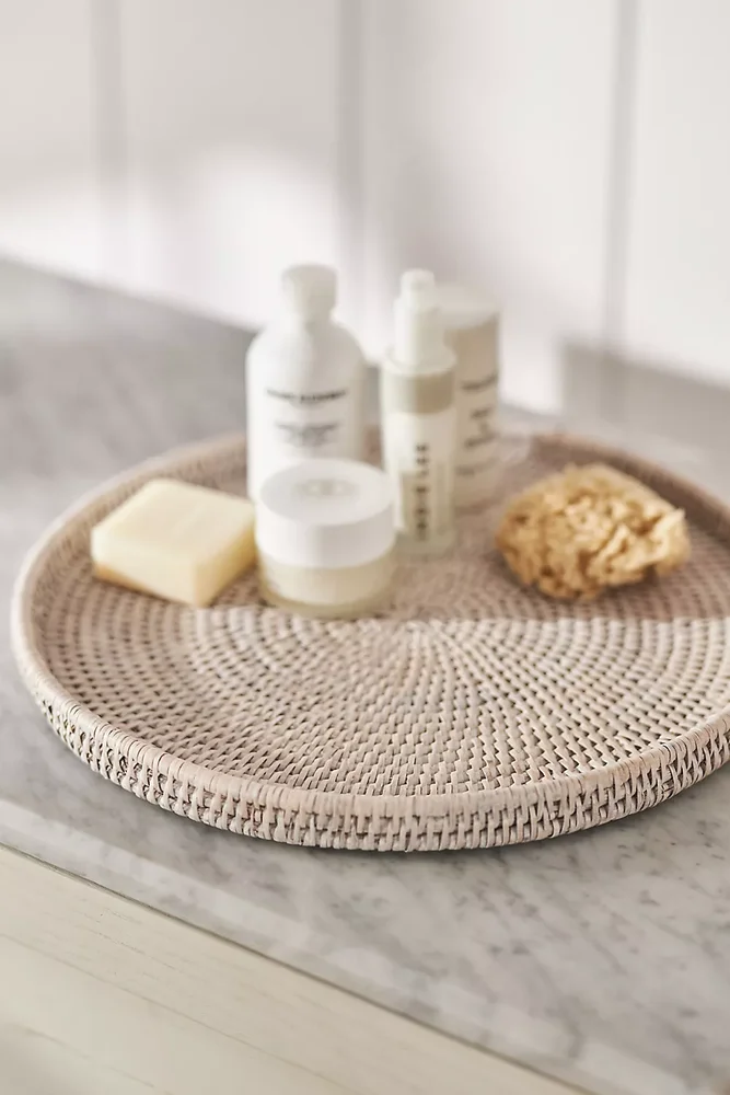Handwoven Rattan Round Tray